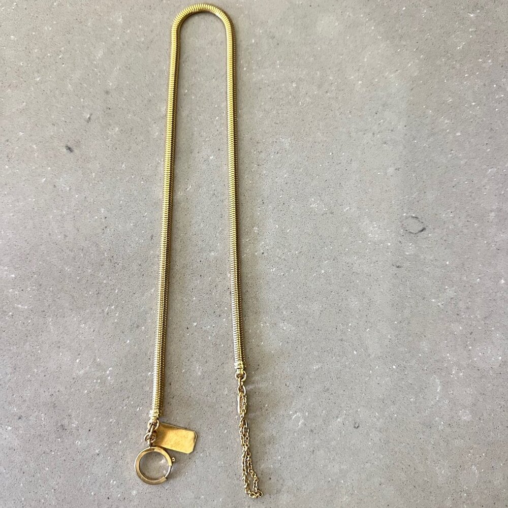 Vintage Forstner gold filled watch fob chain, 21”